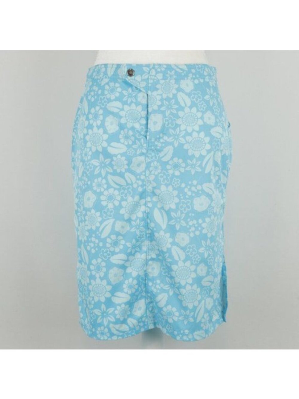 Columbia Women's Size 8 Blue Floral Stretch Knee Length Pencil Skirt